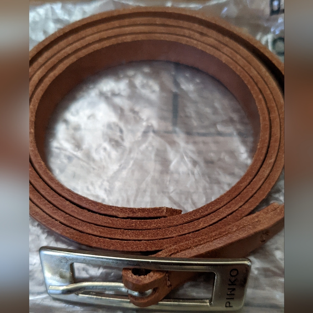 Pinko Italian Brown Leather Belt